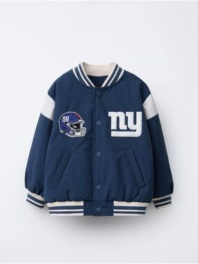 ZARA Kids NY Giants NFL Varsity Bomber Jacket Blue Size 6 (116 cm)